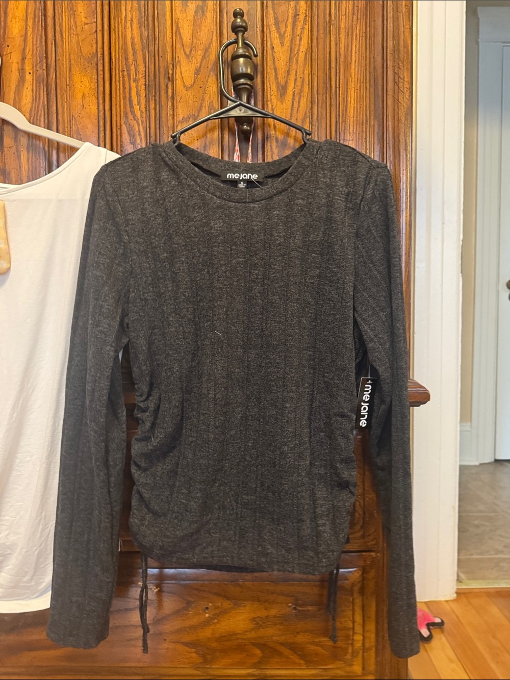 Me Jane Charcoal Crewneck Ribbed Men's Sweater